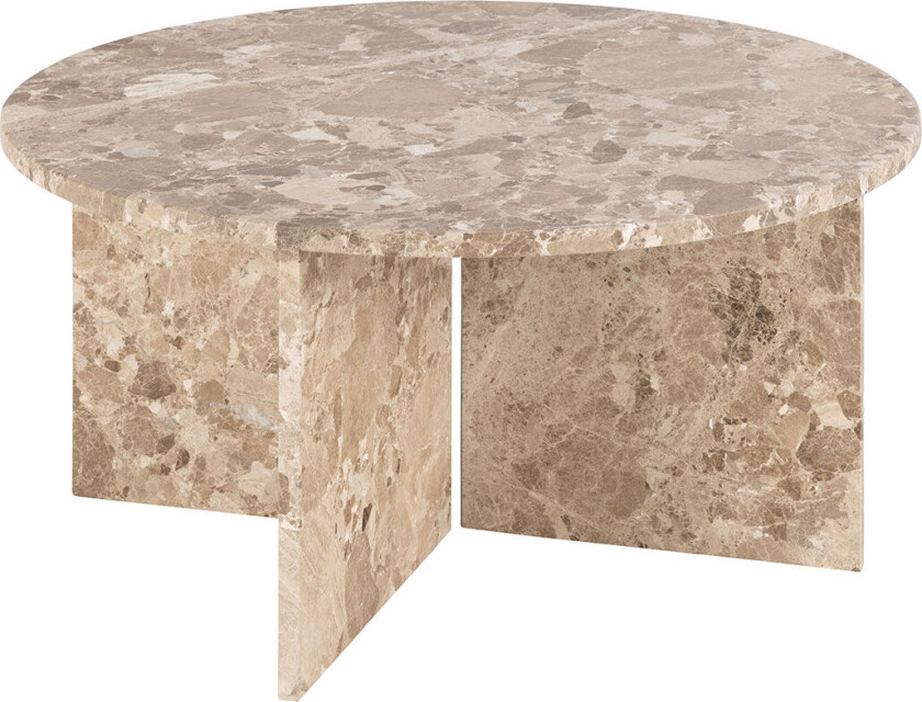 sofabord Ø90cm marmor brun.