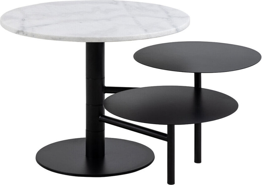 Lahti sofabord marmor hvit svart.