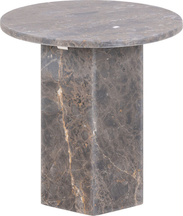 Naxos sofabord sidebord Ø50cm marmor brun.