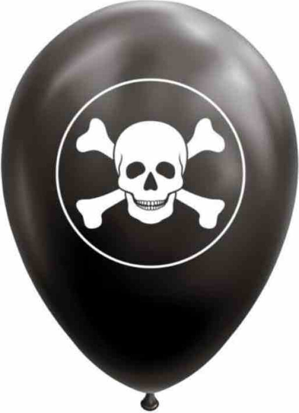 Ballonger, svart -Hodeskalle- pk/8
