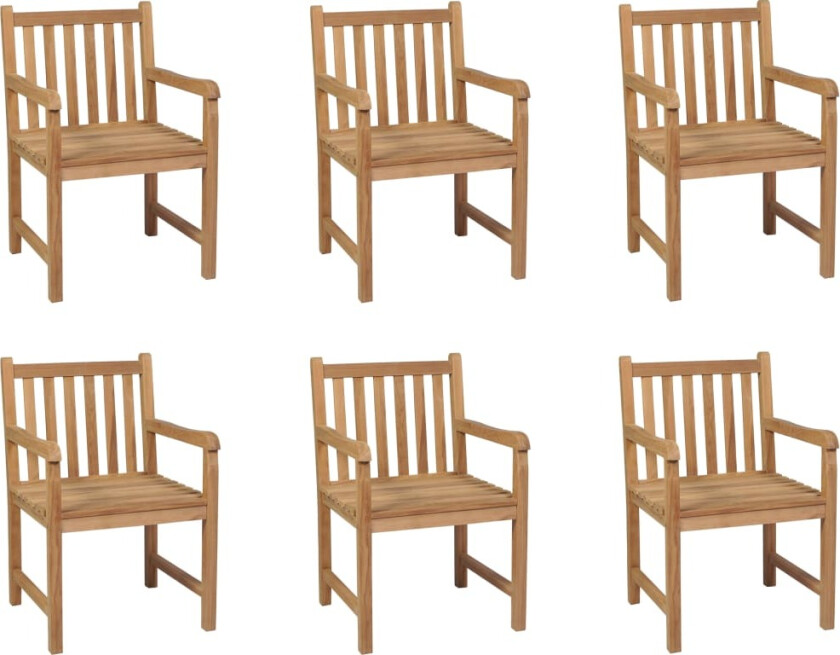 Utestoler 6 stk heltre teak