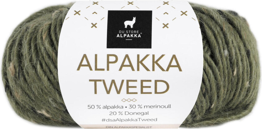 DSA , Alpakka Tweed garn 110 Oliven