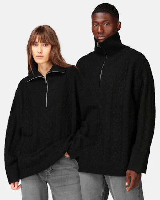 Cables half-zip strikkegenser Grå Unisex XL