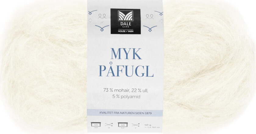 Dale Myk Påfugl 0010 Hvit