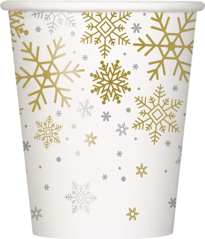 Pappkopper -Snøkrystaller- pk/8