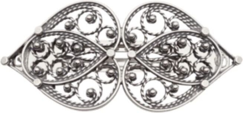 Hårspenne i 830 oksidert sølv, liten størrelse