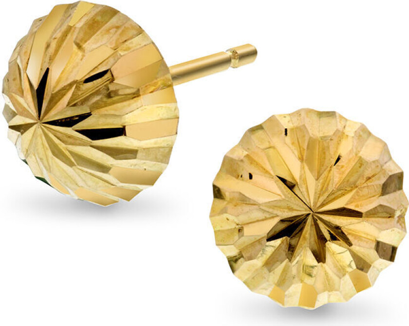 , Øredobber i 585 gult gull halvkule