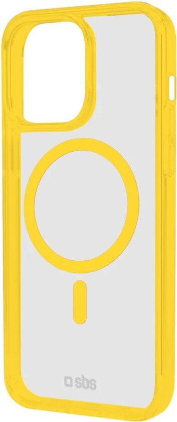 iPhone 16 Pro Mag Frame Deksel - MagSafe Kompatibel - Gjennomsiktig / Gul