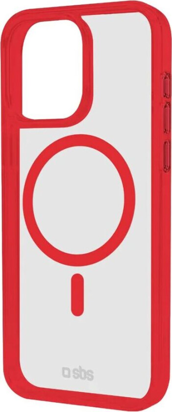 iPhone 16 Mag Frame Deksel - MagSafe Kompatibel - Gjennomsiktig / Rød