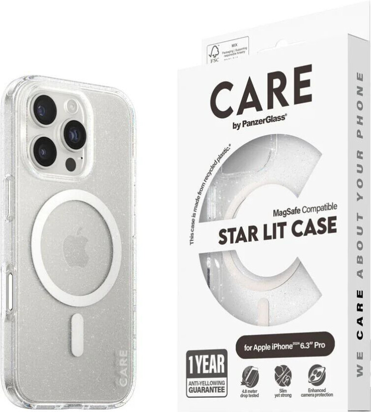 CARE by PanzerGlass iPhone 16 Pro FLAGSHIP Urban Combat-deksel - MagSafe Kompatibel - Star Lit / White