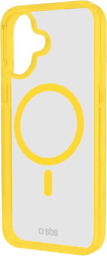 iPhone 16 Mag Frame Deksel - MagSafe Kompatibel - Gjennomsiktig / Gul