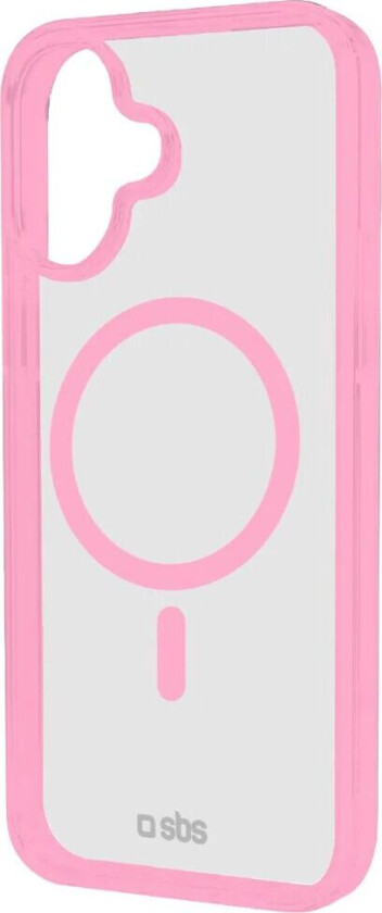 iPhone 16 Mag Frame Deksel - MagSafe Kompatibel - Gjennomsiktig / Rosa