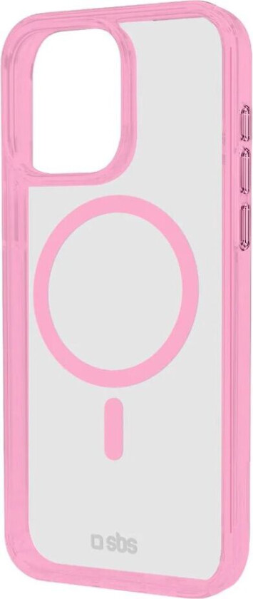 iPhone 16 Pro Mag Frame Deksel - MagSafe Kompatibel - Gjennomsiktig / Rosa