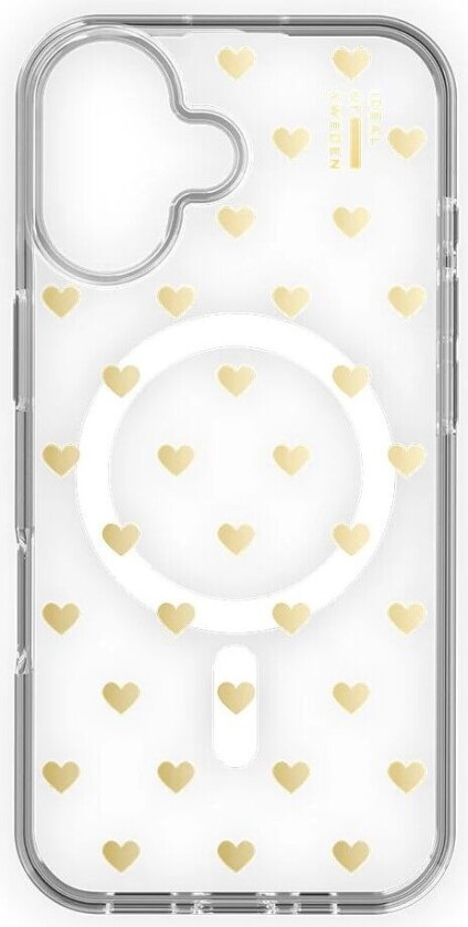 iPhone 16 iDeal Of Sweden Clear Deksel - MagSafe Kompatibel - Golden Hearts