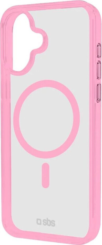 iPhone 16 Plus Mag Frame Deksel - MagSafe Kompatibel - Gjennomsiktig / Rosa