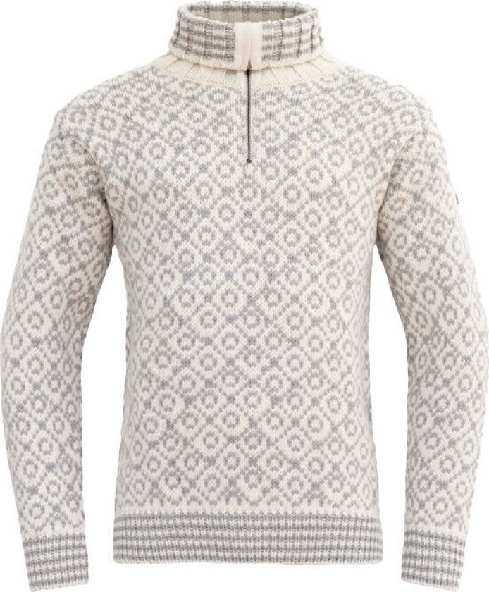 Svalbard Wool Zip Neck Offwhite/Grey XXL