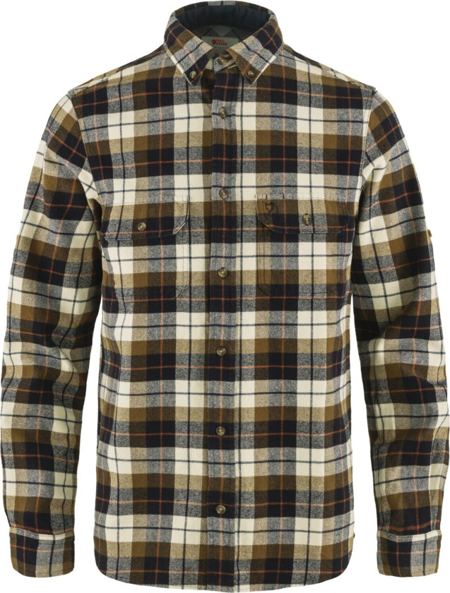 Men's Singi Heavy Flannel Shirt Chalk White-Dark Navy S