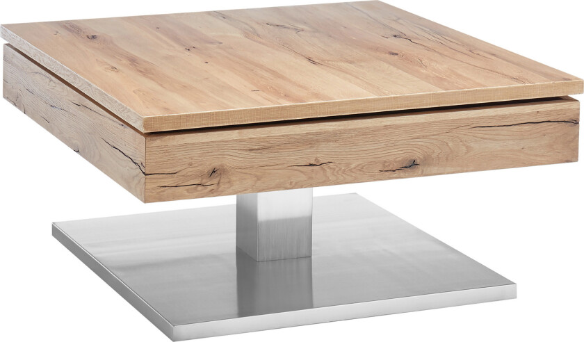 Jeremyh Sofabord 75 cm med Oppbevaringsskuffer - Eik/Metall