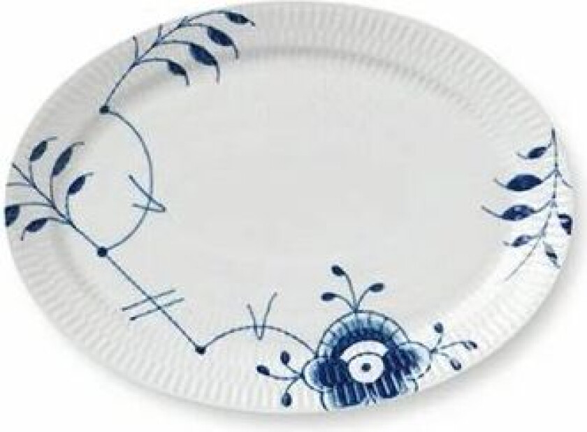 Blue Fluted Mega ovalt fat 7 28 cm