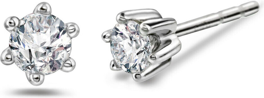 , Ingrid enstens øredobber i 585 hvitt gull med diamanter 0,40 ct WSI