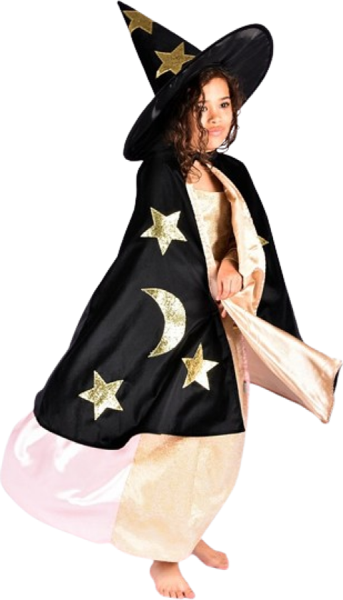 Bilde av - Velvet Cape w. Hat - Black (3-8 years) (F77603)