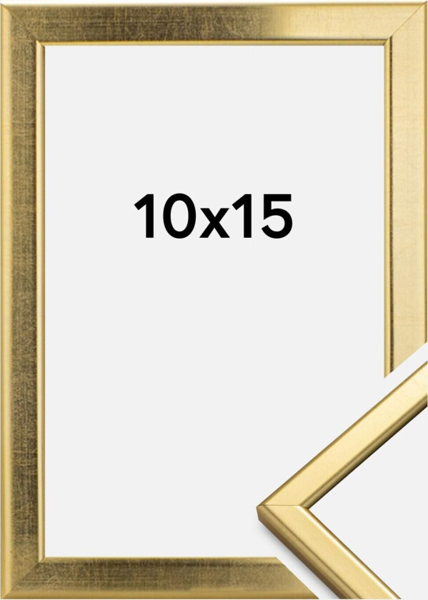 Ramme Slim Matt Antirefleksglass Gull 10x15 Cm