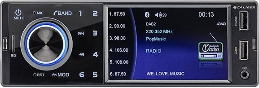 Caliber Radio med DAB+, Bluetooth og USB