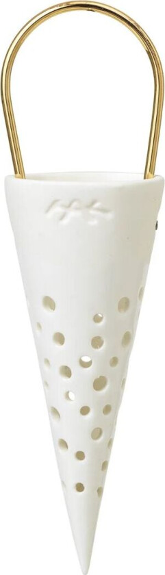 Nobili kremmerhus juletrepynt 15 cm Hvit