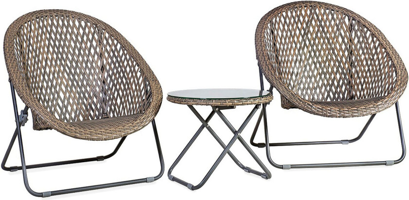 Bilde av Cafesett TURKU 2 stoler og bord sammenleggbart -