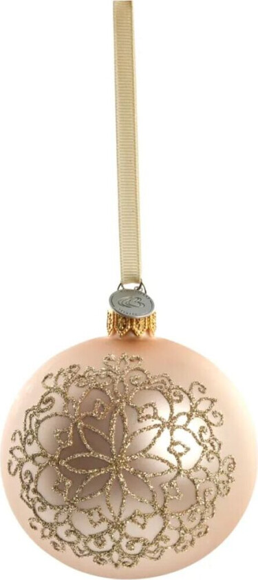 Cadelia julekule Ø 8 cm Rose, snøfnugg