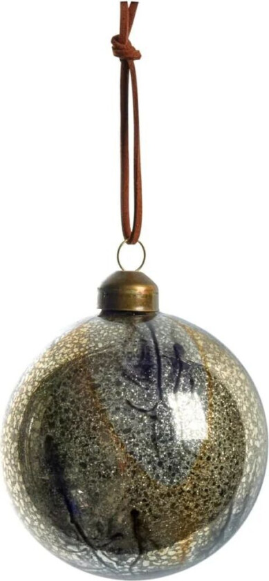 Nosille juletrekule rund Ø 8 cm Sølv-gull