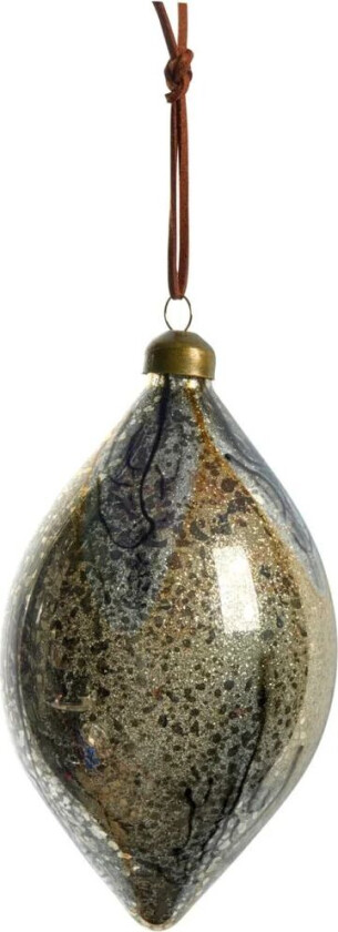 Nosille juletrekule 15 cm Sølv-gull