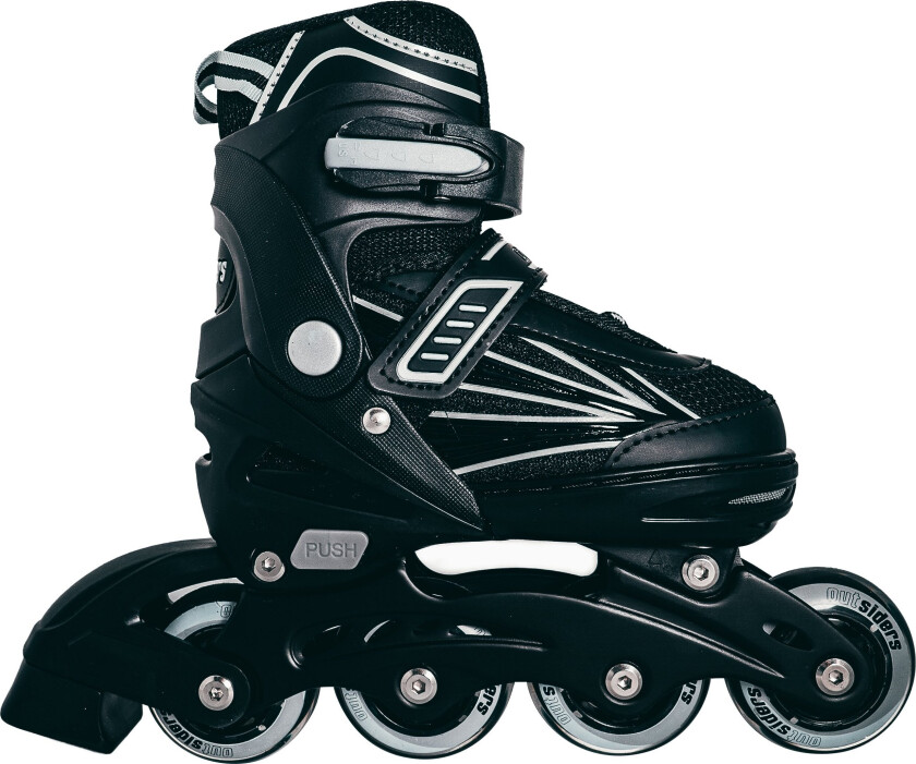 Adjustable Kids Inline Rollerblades - Black/Grey (size: 31-34)