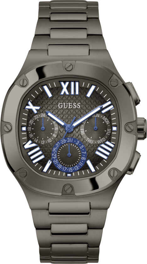 Guess Mens Work Life, Herreklokke i gråfarge med stållenke