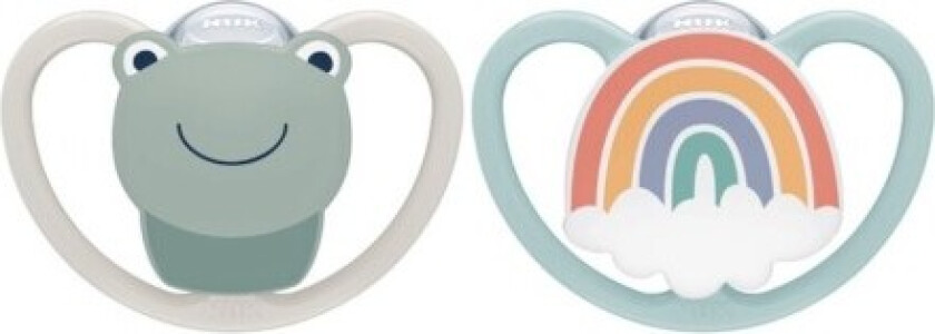 Nuk Space, Str. 1 (0-6 Md.), Anatomisk - Silikon, 2-pk