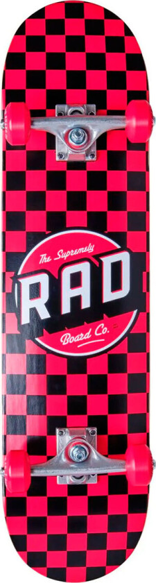 RAD Checkers Complete Skateboard 7.75tm - Rød