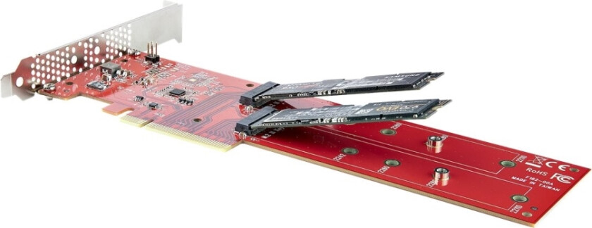 Bilde av Startech.Com Dual M.2 Pcie Ssd Adapter Card, X8 / X16 Dual Nvme Or Ahci M.2 Ssd To Pci Express 4.0, Up To 7.8Gbps/Drive, For 2242/2260/2280/22110Mm P