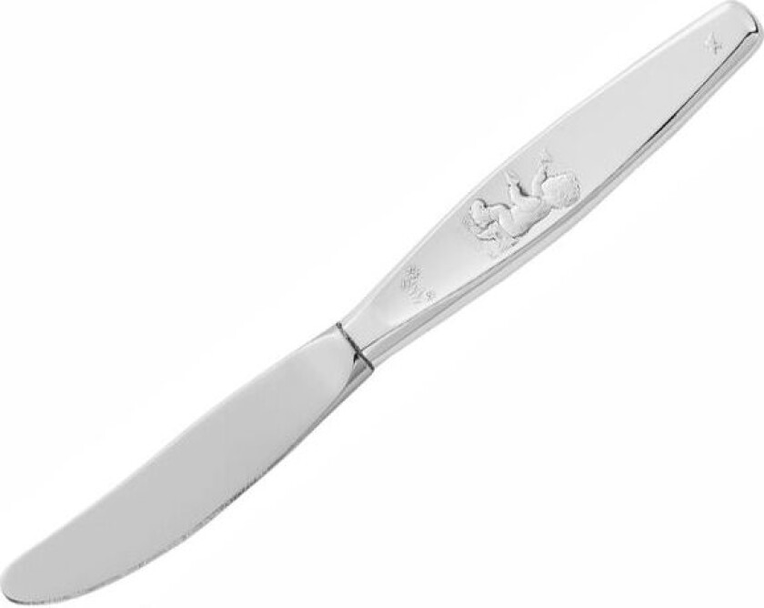 Eik, Metter liten fugl gutt Kniv i 925 sølv med stålklinge
