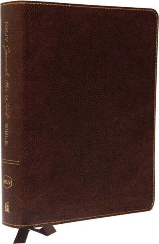 NKJV, Journal the Word Bible, Large Print, Bonded Leather, Brown, Red Letter av Thomas Nelson