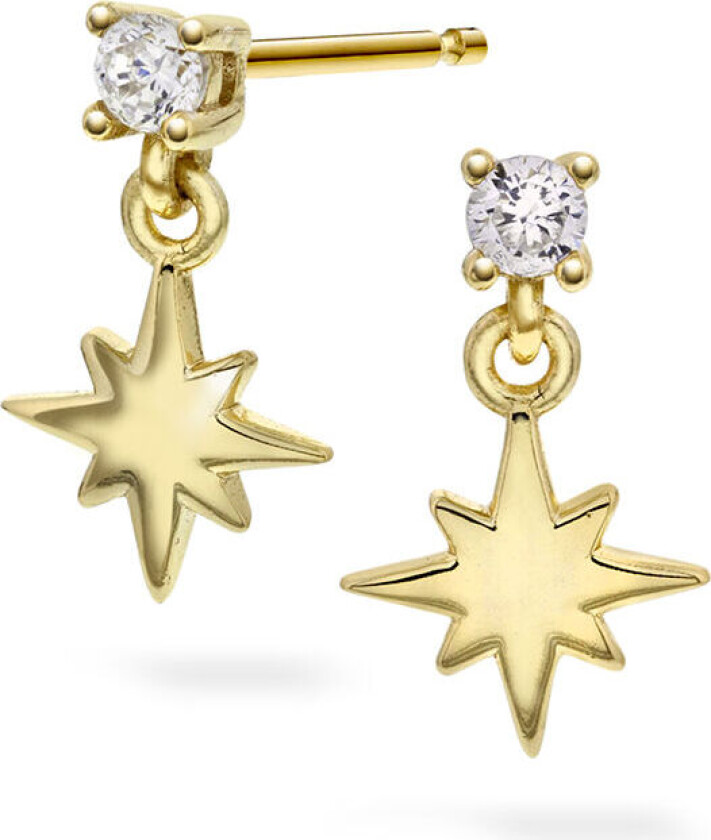 Prins&Prinsesse, Øreringer til barn i 925 forgylt sølv med stjerne