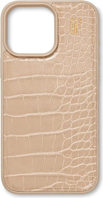 iDeal Of Sweden iPhone 16 Pro Max Vegan Leather Deksel - MagSafe Kompatibel - Warm Beige Croco