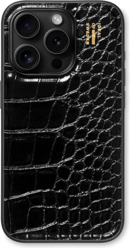 iDeal Of Sweden iPhone 14 Pro Vegan Leather Deksel - Black Croco