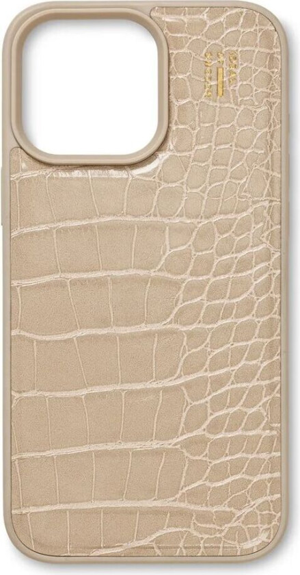 iDeal Of Sweden iPhone 16 Pro Vegan Leather Deksel - MagSafe Kompatibel - Warm Beige Croco