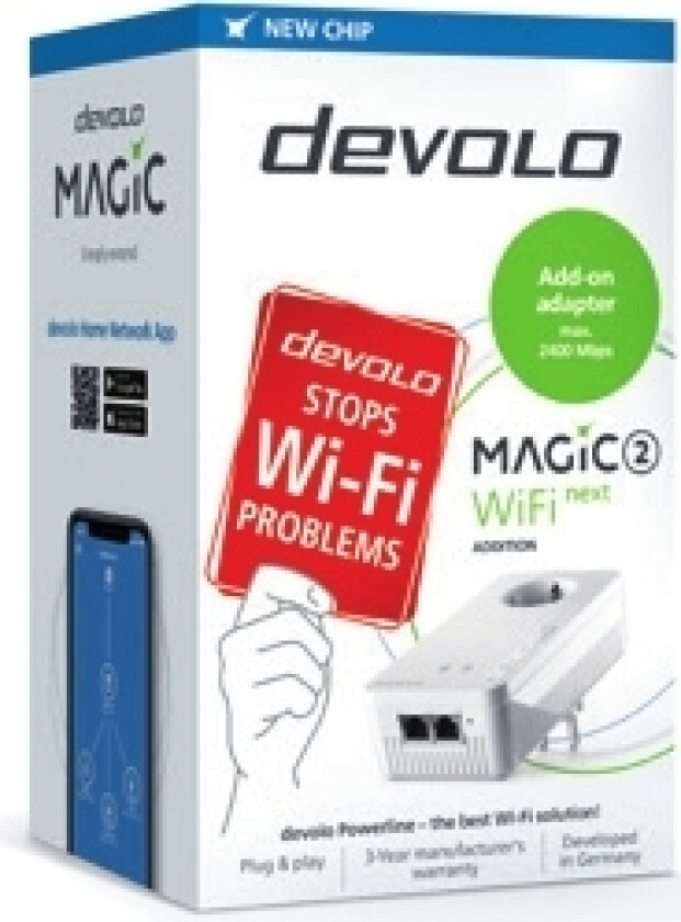Bilde av Magic 2 Wifi Next Single, 1200 Mbit/S, Type F, Gigabit Ethernet, 1000 Mbit/S, Multi User Mimo, Hvit
