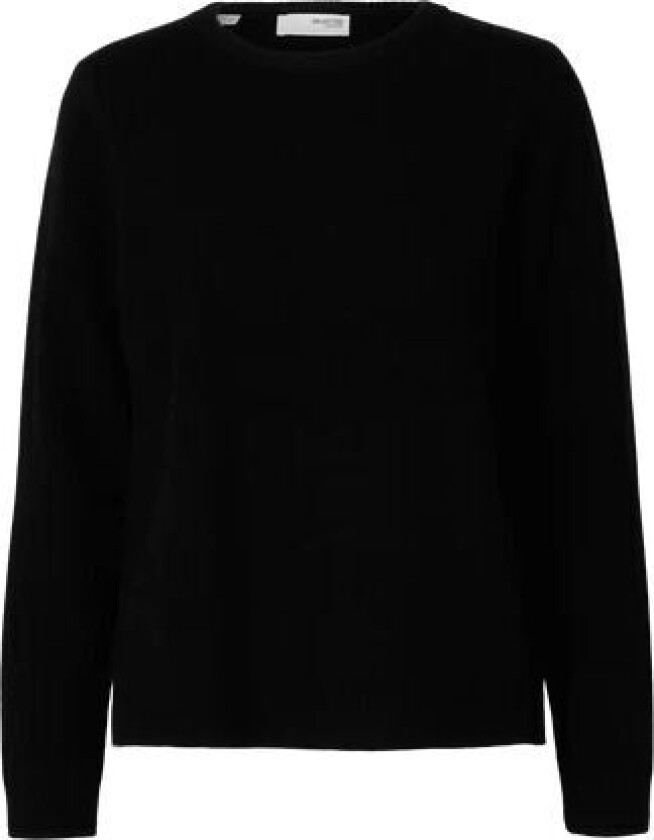 Manila Ls Knit Cashmere O-Neck - Black XS