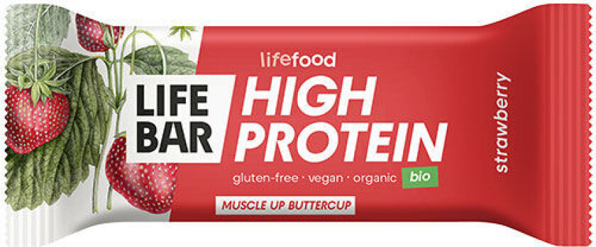 LifeBar Proteinbar med jordbær Øko - 40 g