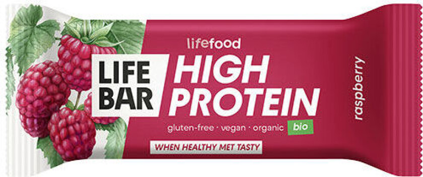 LifeBar Proteinbar Bringebær Øko - 40 g