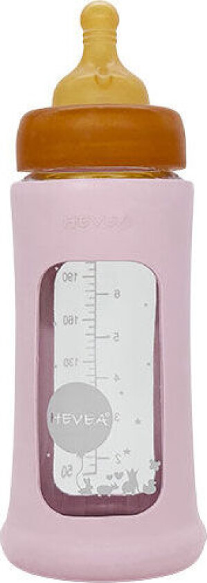 Bilde av Baby Glass tåteflaske Wide Neck 250ml Powder Pink - 1 Stk