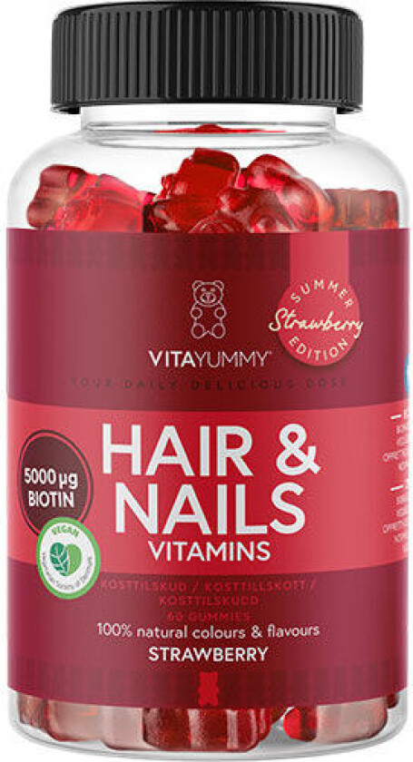 Vita Yummy Hair & Nails (Strawberry) Summer Edition 2024 - 60 Stk