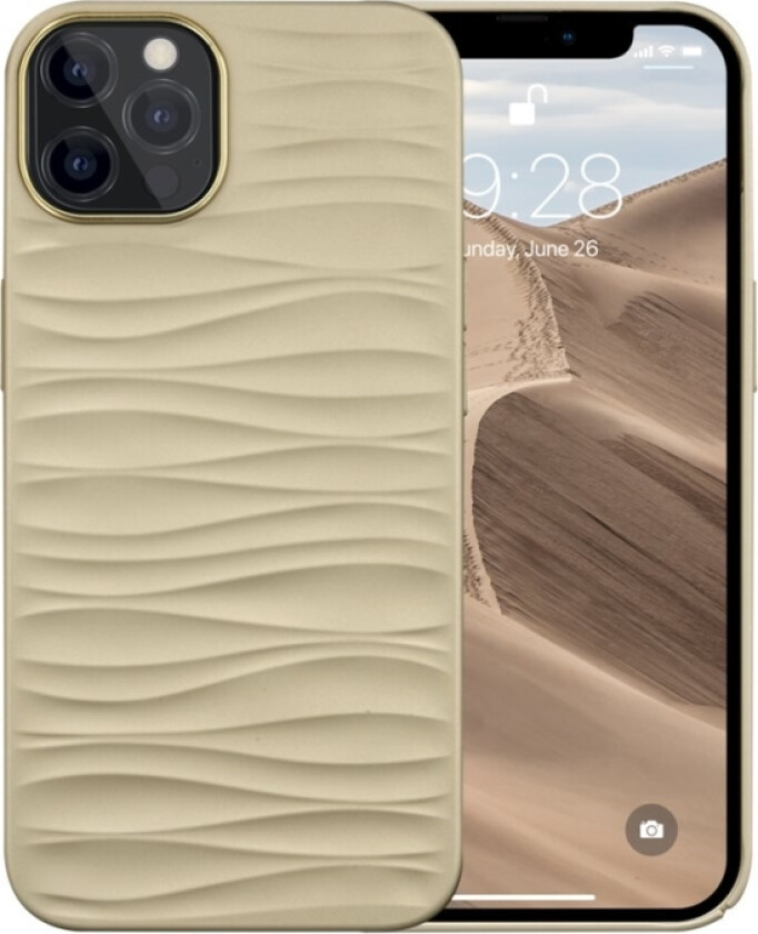 Dbramante1928 Dune - Baksidedeksel For Mobiltelefon - 100 % Resirkulert Plast - Sand - 3D Wavy - For Apple Iphone 12, 12 Pro